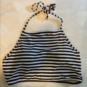 Cupshe women’s black and white striped swim top